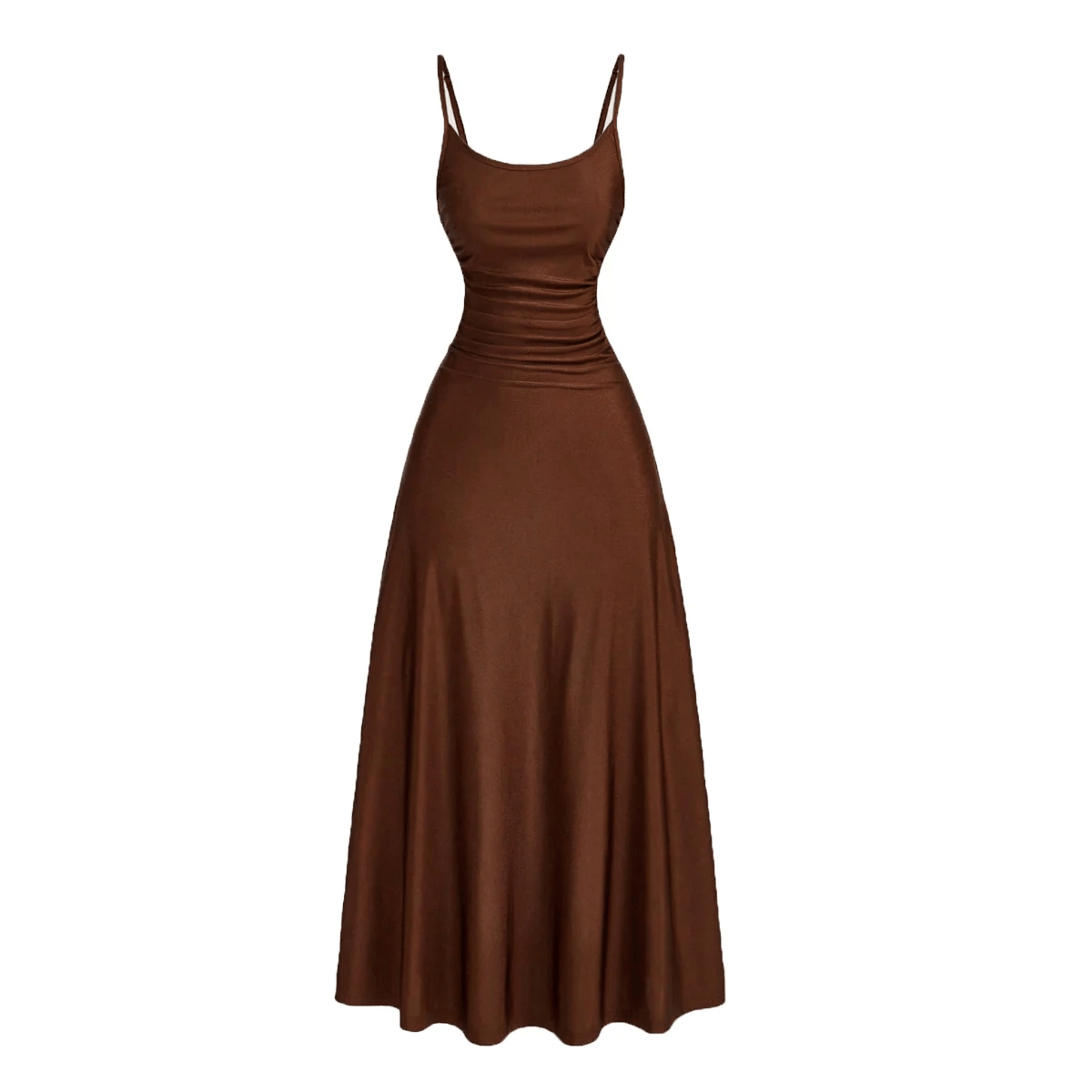 New suspender waist cinching dress with pleated waist design