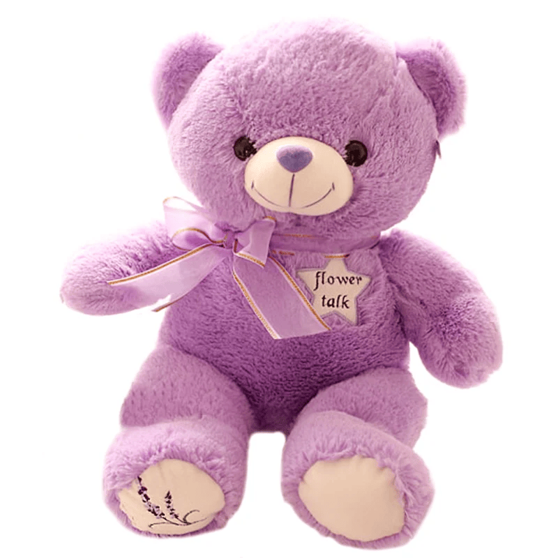 35CM 1 Piece Teddy Bear Plush Toys Lavender Purple Bear Dolls Stuffed Plush Toys Birthday Gifts For Girls Kids Free Shipping